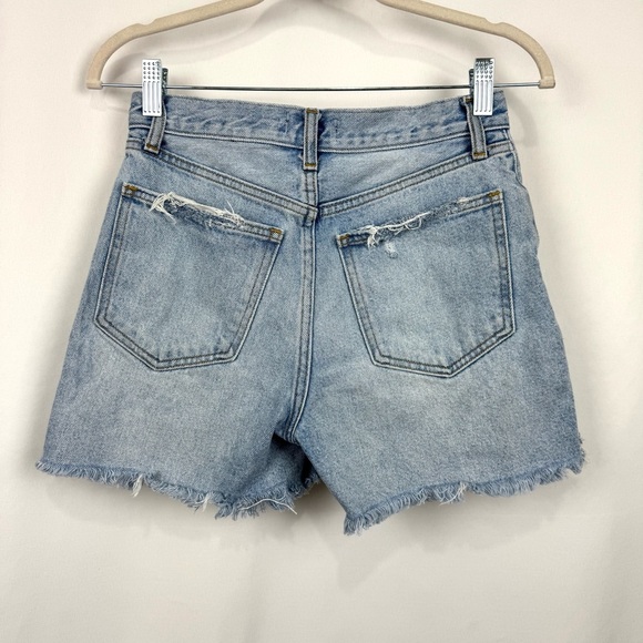 Abercrombie & Fitch Sz 0/25 DISTRESSED HIGH RISE 4" DENIM SHORTS RAW HEM COASTAL - Picture 2 of 14